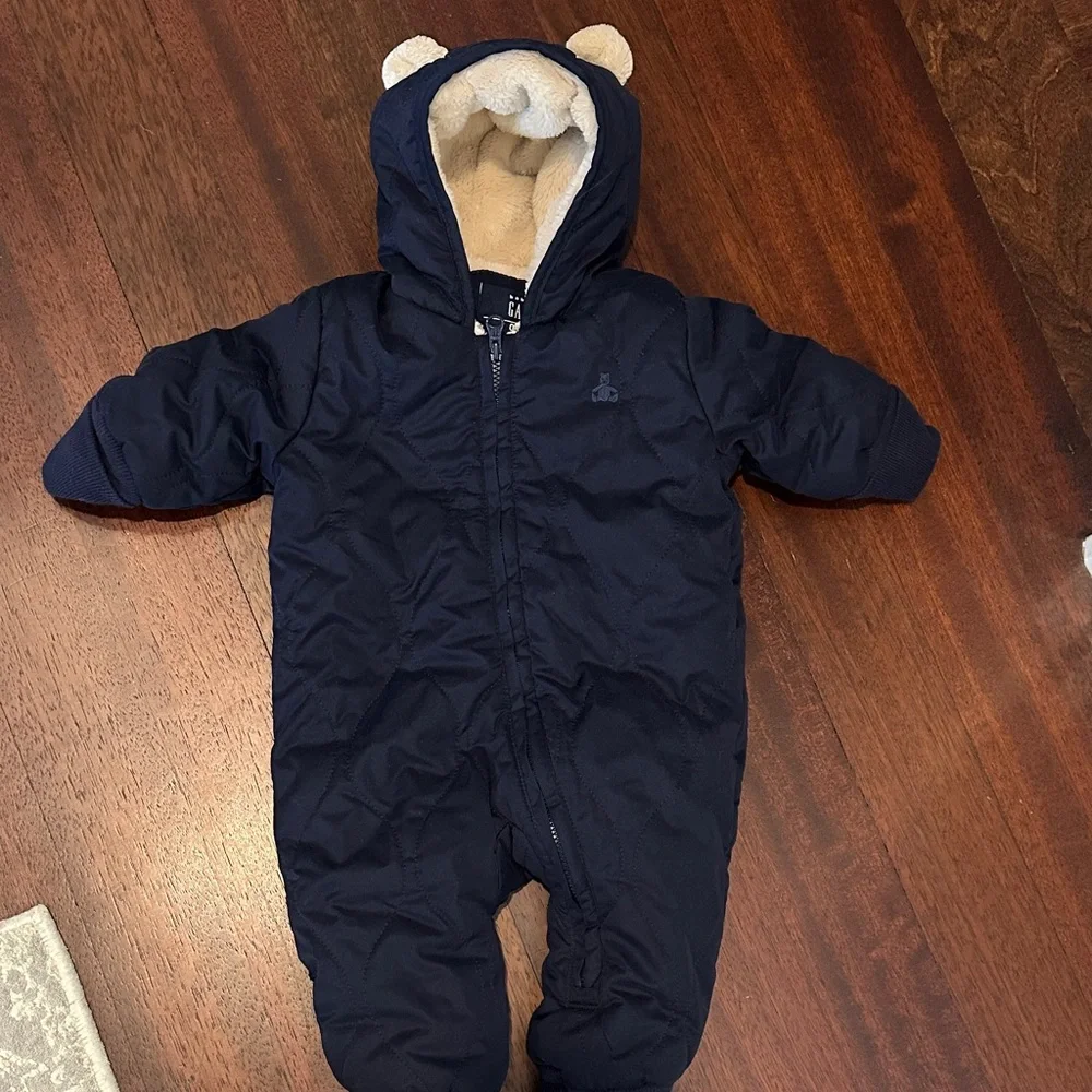 GAP Navy Blue Baby One Piece Snowsuit - Picture 1 of 4